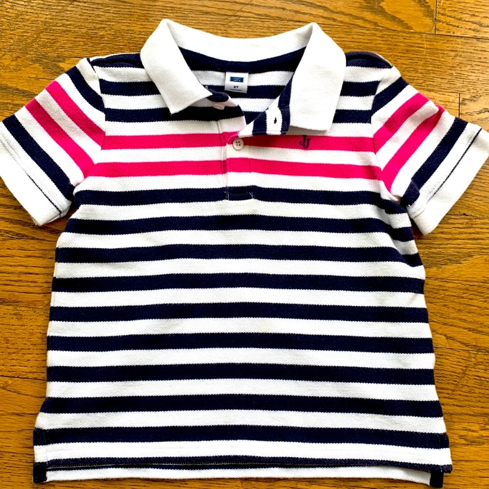 Janie and jack match prep striped polo shirt